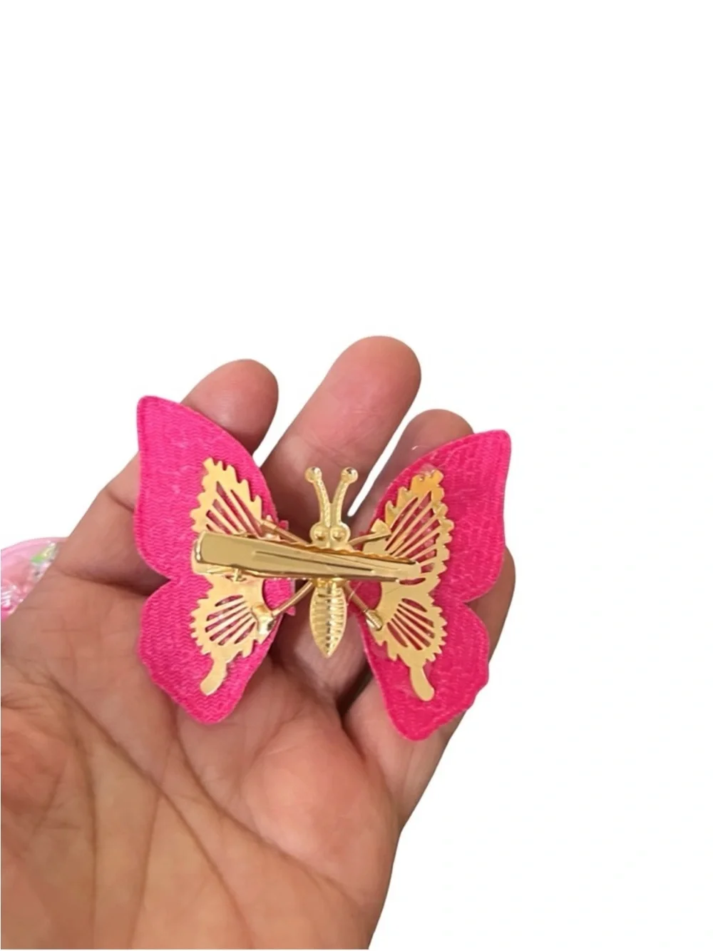 Kids Butterfly Hair Clip - Pink Pastel Sparkle